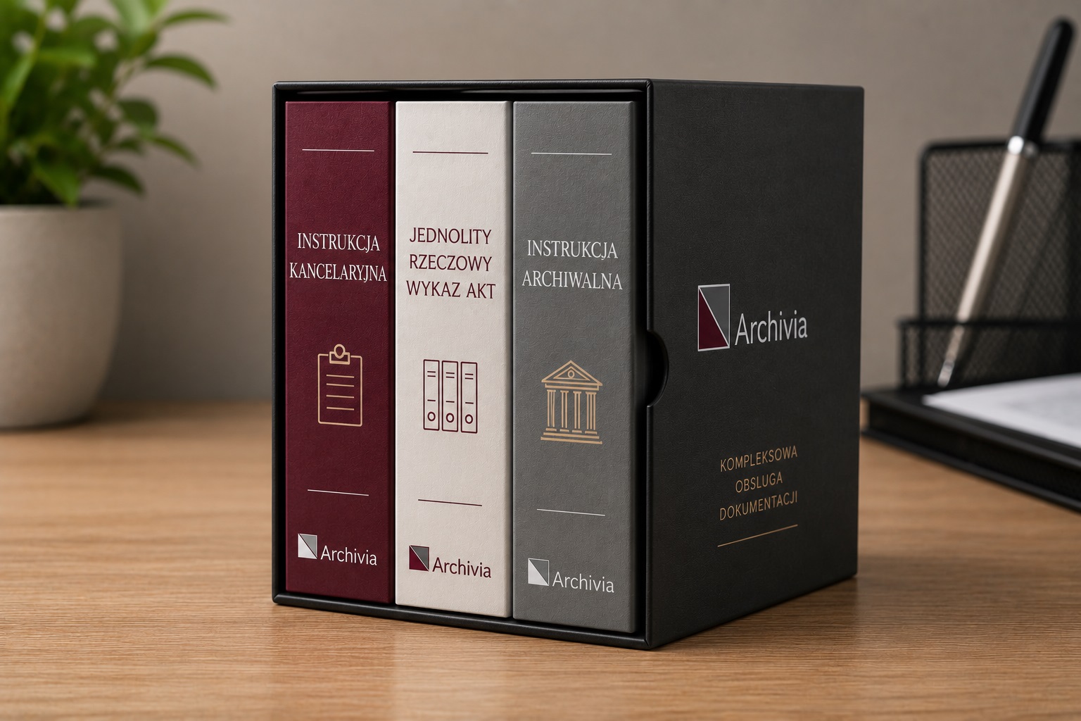 Komplet instrukcji kancelaryjnej, jednolitego rzeczowego wykazu akt i instrukcji archiwalnej Archivia